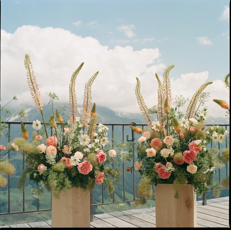 Fleurs cérémonie Mariage Alpes Suisse